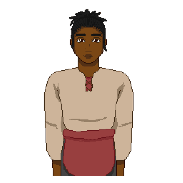 Pixel portrait of Simon from Made in Melostead